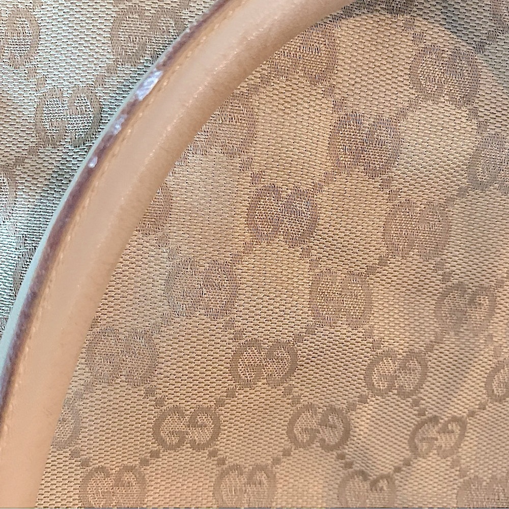 Gucci monogram canvas and leather tote bag tan cream beige nude - Picture 12 of 12